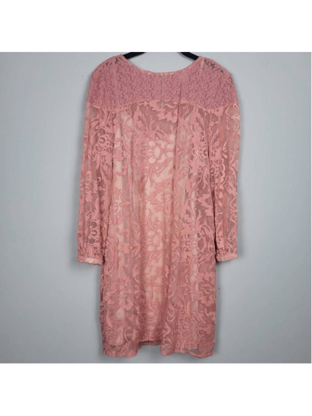 Sundance Womens Silk Lace Sheer Knee Length Dress Size 4 Pink Coquette Fairy